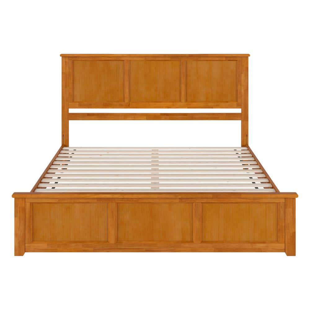 Charlotte King Light Toffee Wood Platform Bed with Headboard
