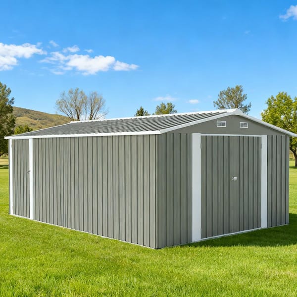 10 ft. x 14 ft. Metal Shed with 3 Door (140 sq. ft. )