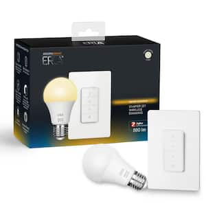 ERIA Soft White Smart Light A19 60-Watt Dimmable CRI 90+ Wireless Lighting Starter Kit with Wireless Remote Switch