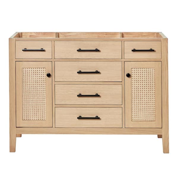 ARIEL Camila 48 in. W x 21.5 in. D x 34.5 in. H Bath Vanity Cabinet without Top in White Oak