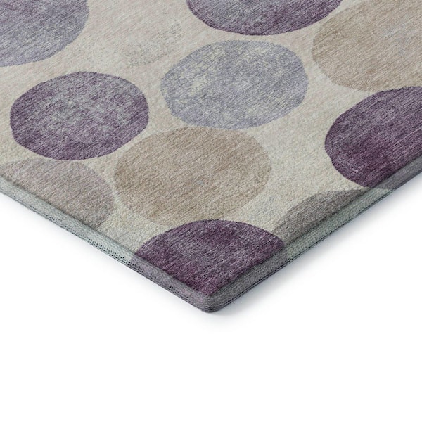 Mayfield Premium Machine Washable Abstract AMF1951 Plum 10 ft. x 14 ft. Area Rug
