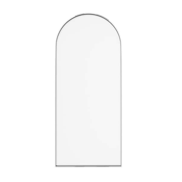 34 in. W x 78 in. H Framed Fixed Shower Door Arched Shower Door in Chrome with 3/8 in. (10mm) Clear Glass