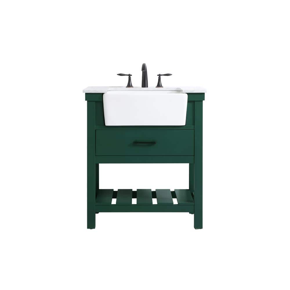 Simply Living 30 in. W x 22 in. D x 34.125 in. H Bath Vanity in Green with 