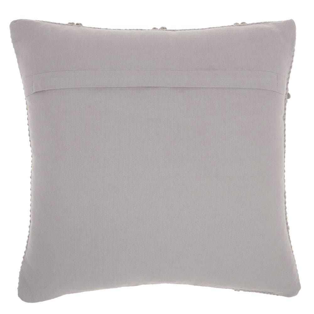 18" Light Gray Cotton Blend Diamond Lattice Square Throw Pillow