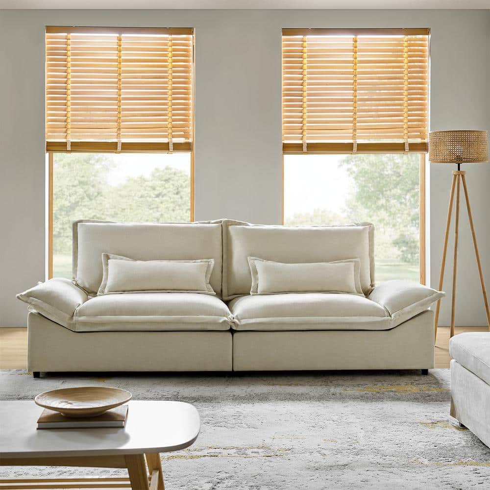 JAYDEN CREATION Romy Modern 102 in. Armless Polyester Sofa with