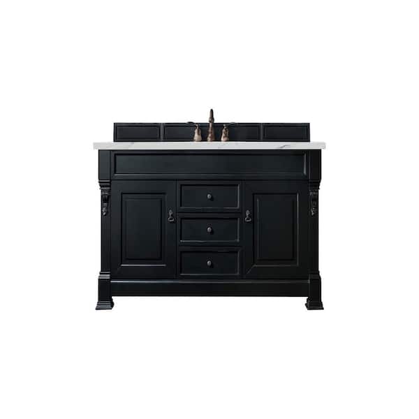 James Martin Vanities Brookfield 60 in. W x 23.5 in. D x 34.3 in. H Bathroom Vanity in Antique Black with Ethereal Noctis Quartz Top