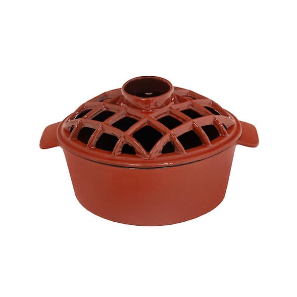 Traditional Lattice Top Steamer, 6.5 in. Tall, Red