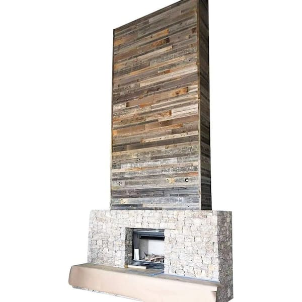 Angel Sar - 3.5 in. x 34 in. Wood Rectangular Accent Paneling Board Siding for Home Walls and 8 Square Feet