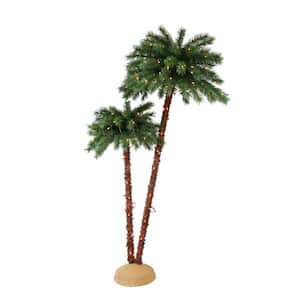 3.5 ft./6 ft. Pre-Lit Artificial Palm Tree with 175 UL-Listed Lights