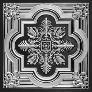 Large Snowflake 2 ft. x 2 ft. PVC Lay-in or Glue-up Ceiling Panel in Antique Silver (100 sq. ft. / case)