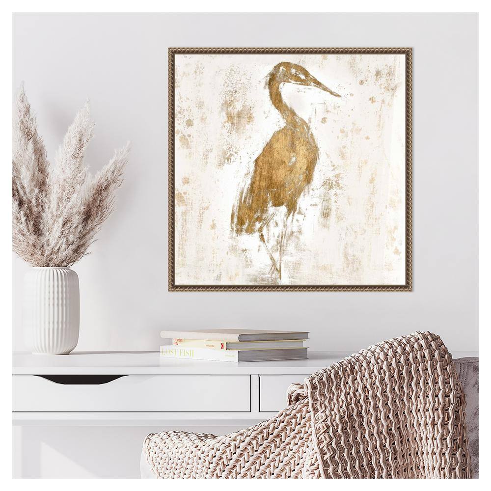 Gilded Heron Abstract Canvas Framed Wall Art 22 x 22-in