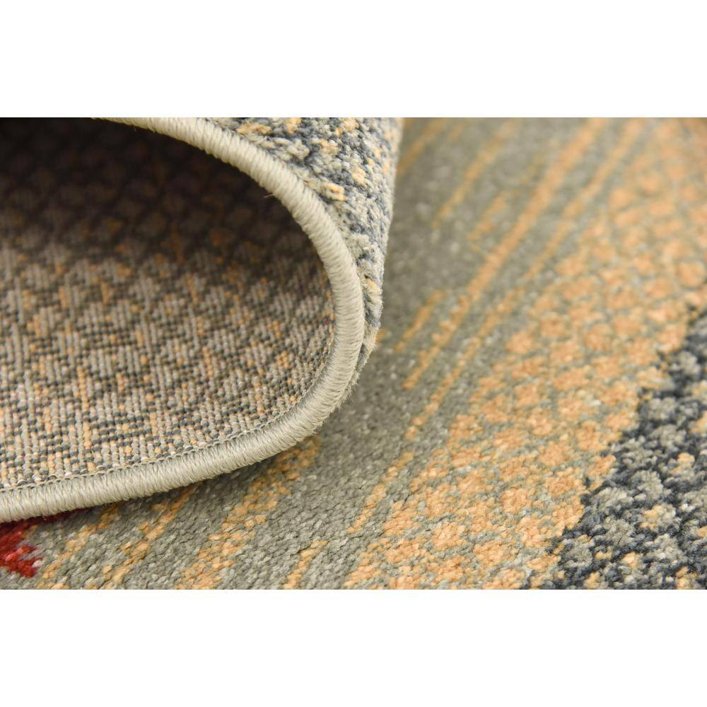 Blue and Beige Rectangular Stain-Resistant Kids Rug