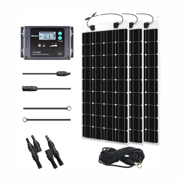 Renogy 300-Watt 12-Volt Monocrystalline Off-Grid Solar System Solar Marine Kit