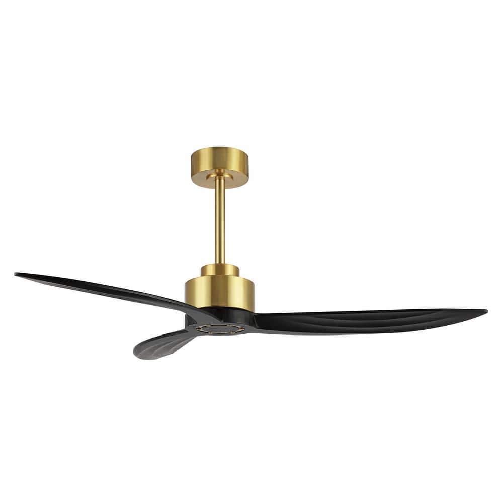 WINGBO 52 in. 6Speed Ceiling Fan without Light in Gold and Black with