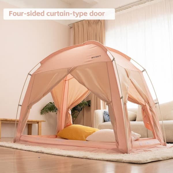 6.2 ft. x 4.5 ft. Pink Bed Privacy Warm Sleep Bed Floorless Tent