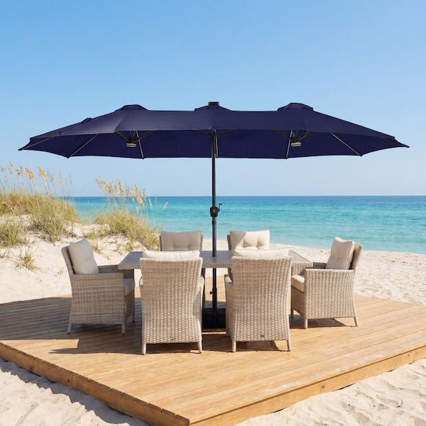 blue patio umbrella covers Canopy 9ft 6-Rib be sure umbrella fabric is completely dry prior to storing 9ft Market Patio Umbrella 8