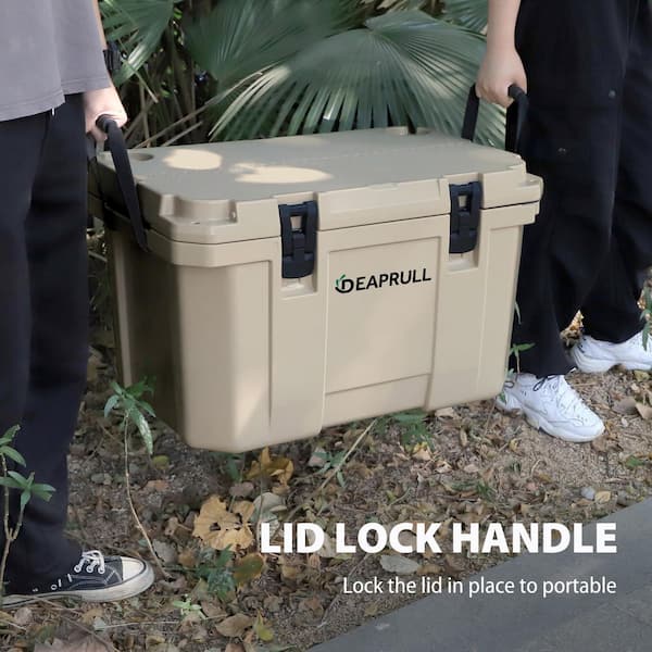 futhork Khaki 60 qt. Portable Chest Cooler with Cup Holders, Nylon