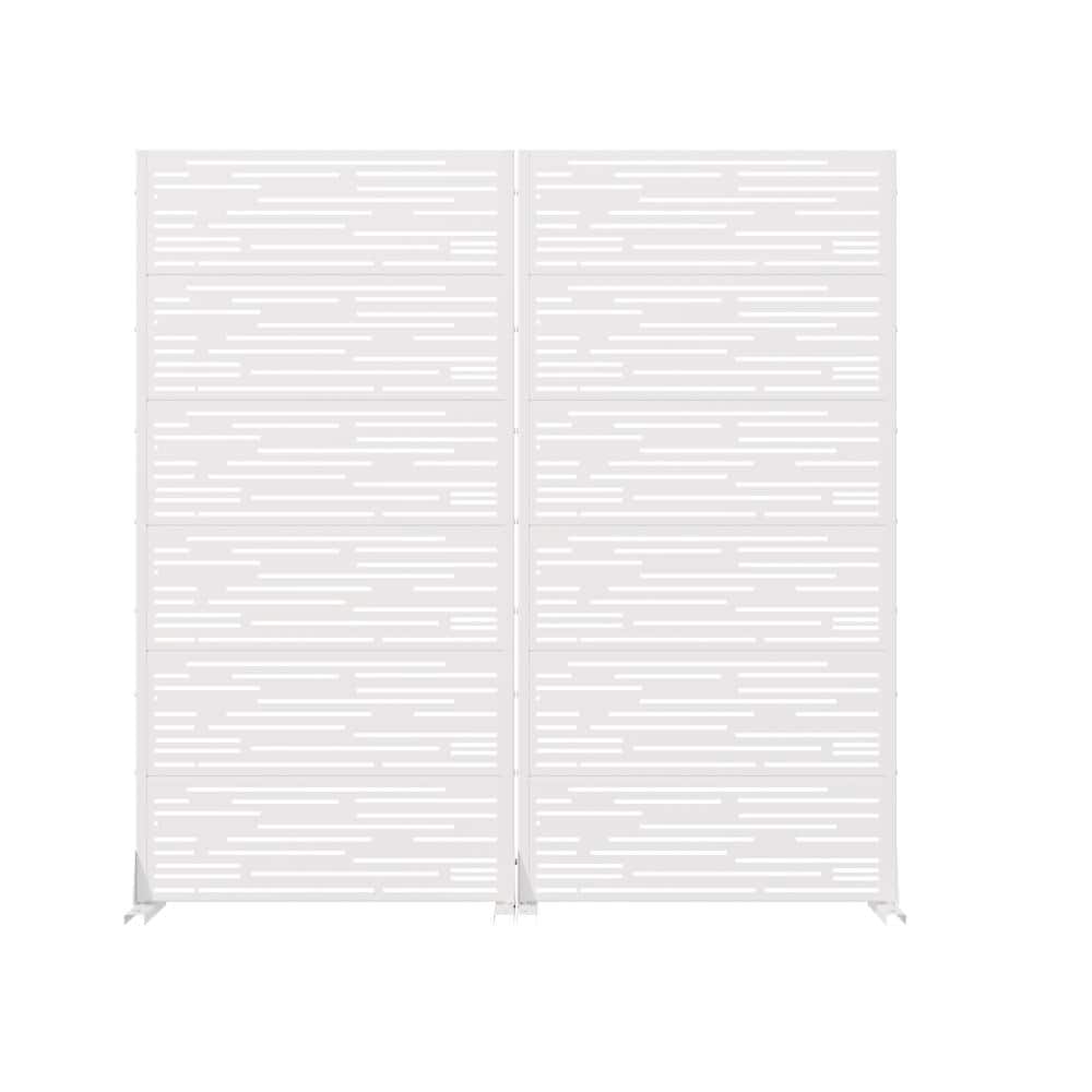 72 in. x 35 in. White Metal Privacy Screen Decorative Garden Screens Outdoor Fence Panel Set for Patio Balcony price history on PriceWatchPro