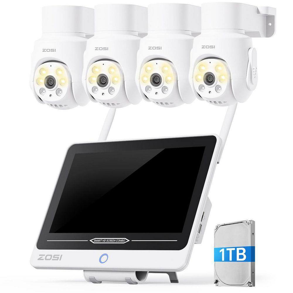 ZOSI 8-Channel 5MP Wi-Fi 6 1TB NVR Security Camera System with 4