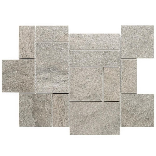 Ivy Hill Tile Dominion Slate Gray 4 in. x 0.35 in. Matte Limestone Look Porcelain Floor and Wall Mosaic Tile Sample