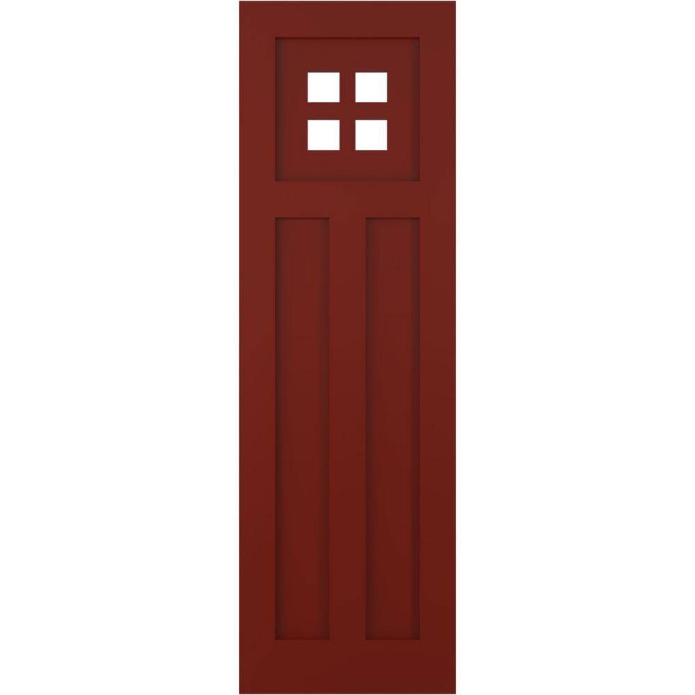 True Fit 15 in. x 76 in. Flat Panel PVC San Antonio Mission Style Fixed Mount Shutters, Pepper Red (Per Pair) price history on PriceWatchPro