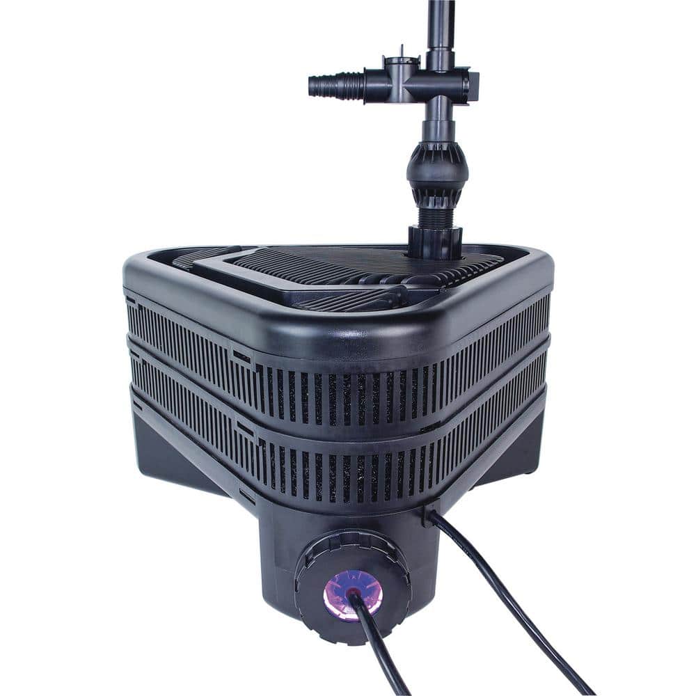 All-in-One Black Submersible Pond Filter with UV Light