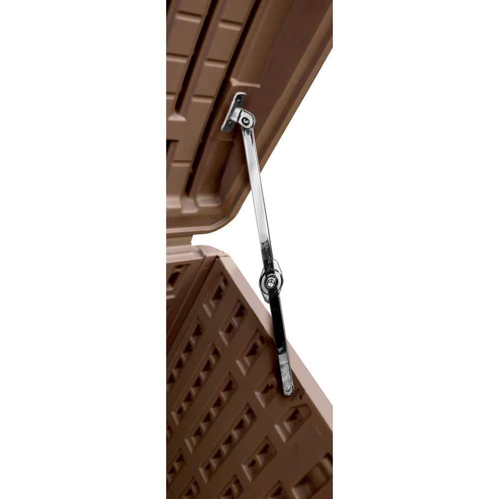 Java Brown 130 Gallon Lockable Resin Wicker Deck Box