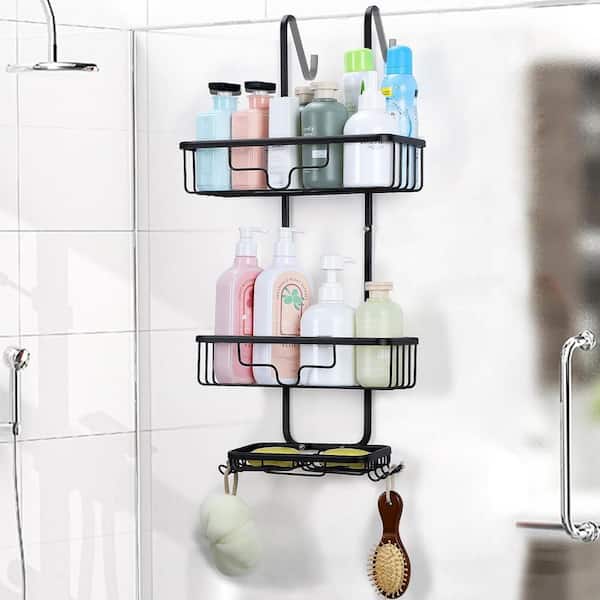 Oumilen Over The Door Shower Caddy, Hanging Organizer Shelf Rustproof, Shower Basket with Suction Cup, PSHK088