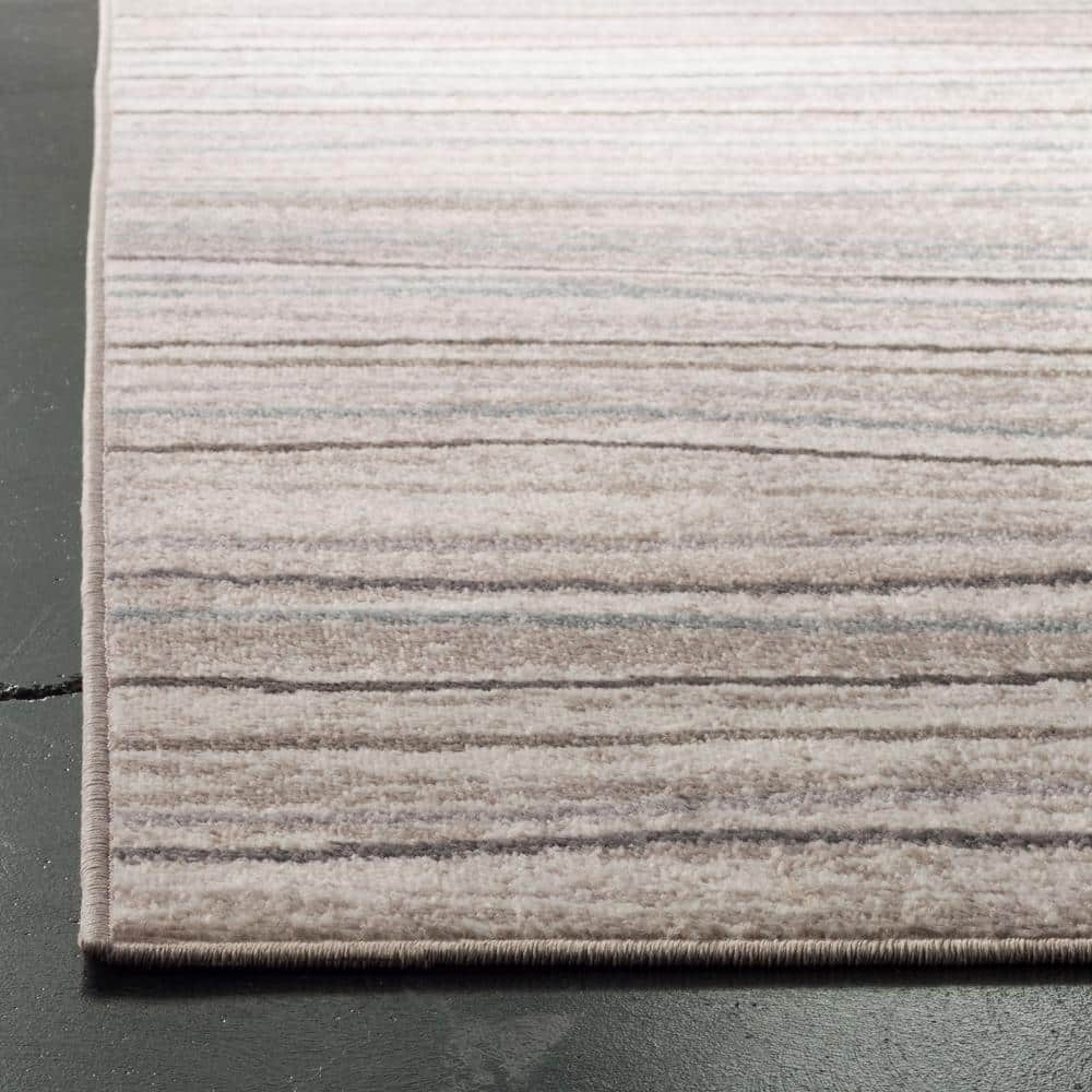 Amsterdam Cream and Beige 3' x 5' Striped Synthetic Area Rug
