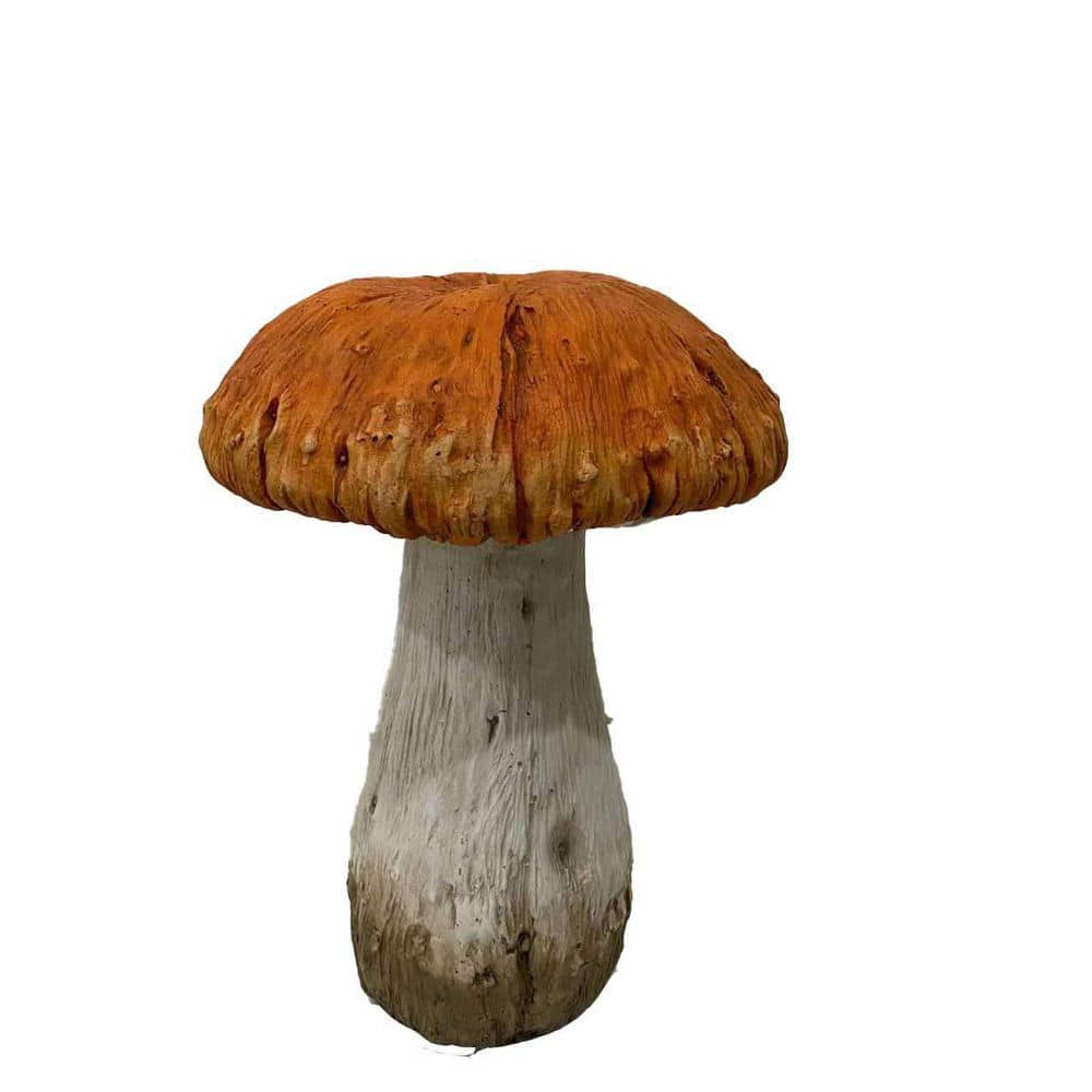 Orange Polyresin Mushroom Garden Decor. 15 in. FB23058OR The Home Depot