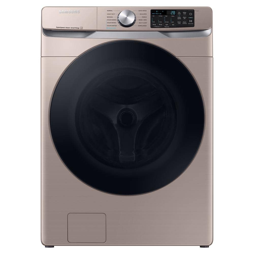 Samsung 4.5 cu. ft. Smart High-Efficiency Front Load Washer with Super Speed in Champagne, Beige