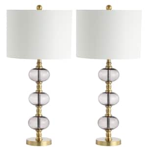 Marcelo 30 in. Smoking Gray/Brass Gold Table Lamp