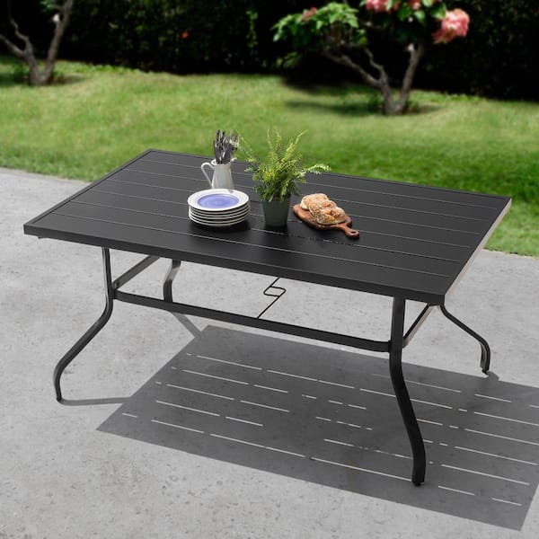 Nuu Garden Black Rectangle Powder-Coated Iron 61 in. x 37 in