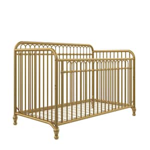 Raven Gold Metal 3-in-1 Convertible Crib