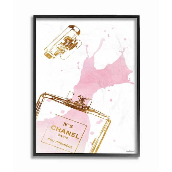 Stupell Industries 16 in. x 20 in. Glam Perfume Bottle Splash Pink Gold  by Amanda Greenwood Wood Framed Wall Art agp-108_fr_16x20 - The Home Depot