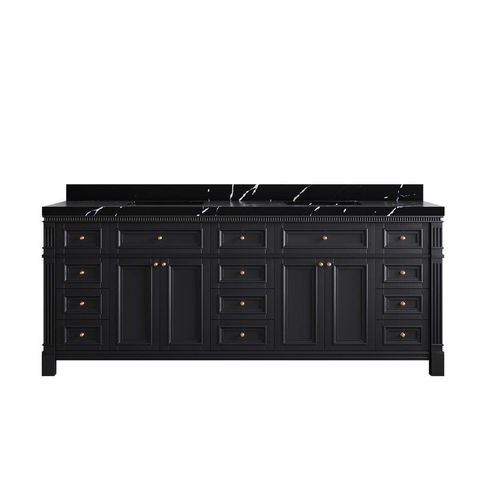 Willow Collections Paris 84 in. Double Sink Freestanding White