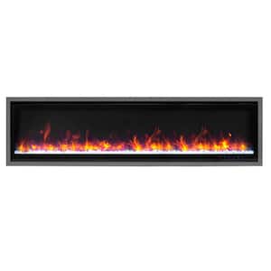 Commercial Series 65 in. Smart, Wall Mount, Grey Frame, Smart, Electric Fireplace, 60 in. Grey