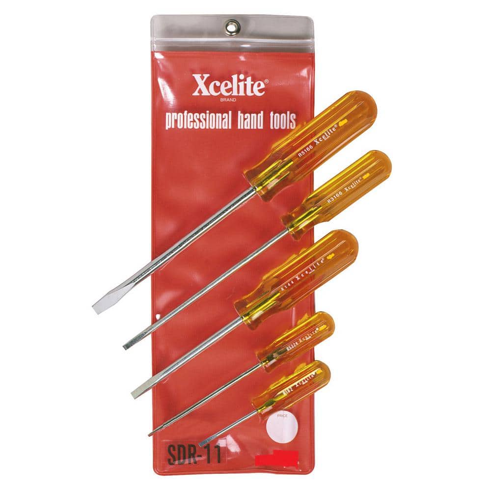 Xcelite Round Blade Slotted Screwdriver Set (5-Piece) SDR11N - The