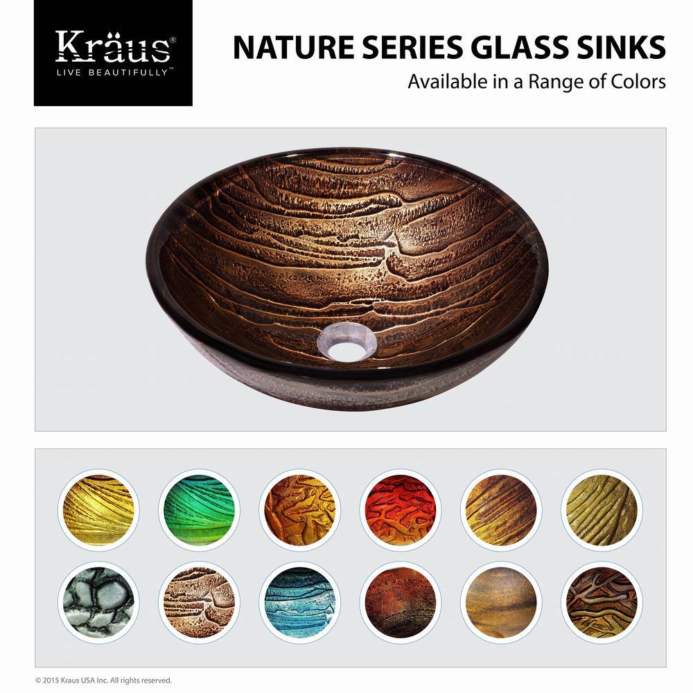 Gaia Copper-Brown Glass Circular Vessel Sink