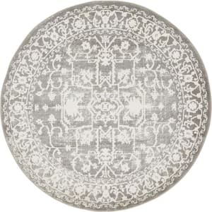 New Classical Olympia Gray 4' 0 x 4' 0 Round Rug