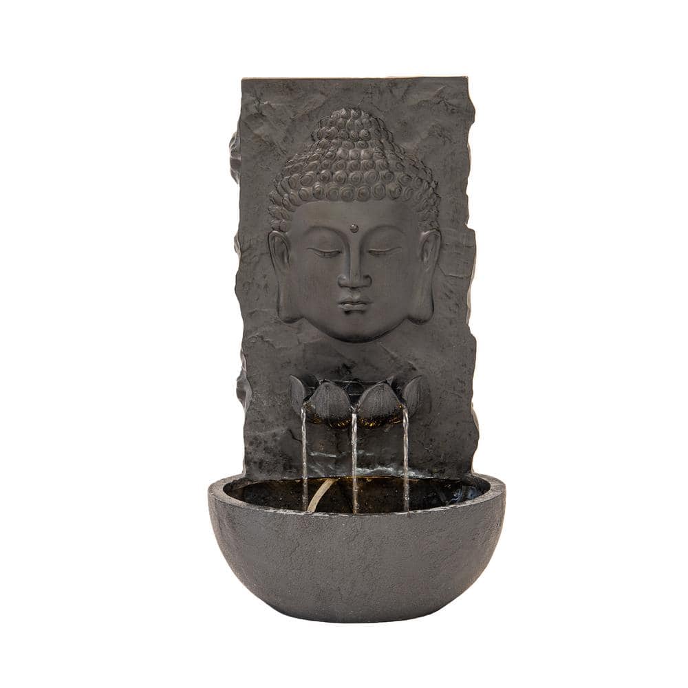 XBRAND 30 in. H Fiberglass Wall Buddha Zen Outdoor Garden Waterfall ...