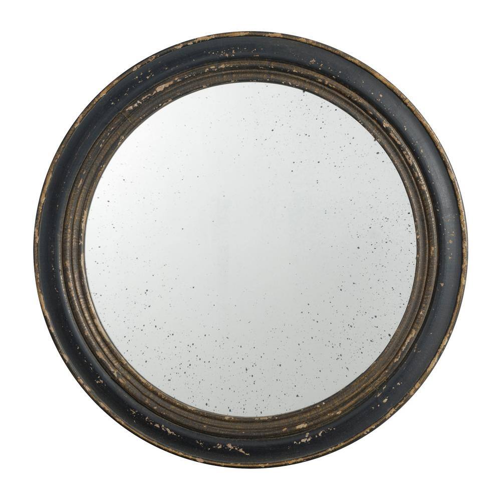 Anky 23.6 in. W x 23.6 in. H MDF Framed Black Wall Mounted Decorative Mirror price history on PriceWatchPro