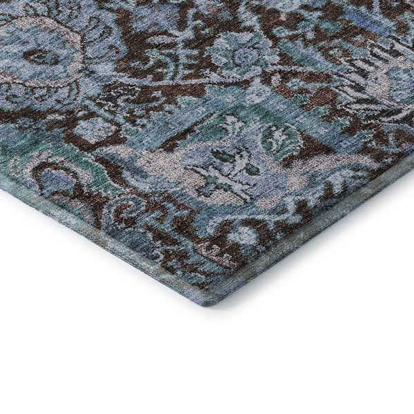 Mayfield Premium Machine Washable Abstract AMF1101 Chocolate 5 ft. x 7 ft. 6 in. Area Rug