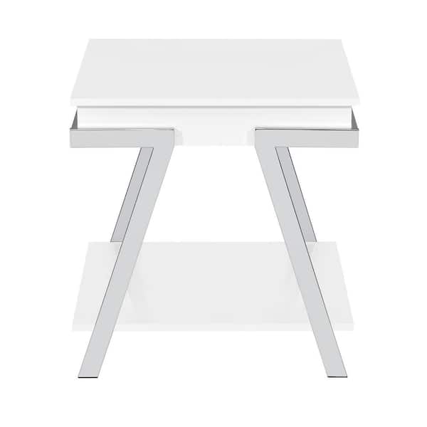 Steve Silver Zena 22 in. White Square Wood End Table