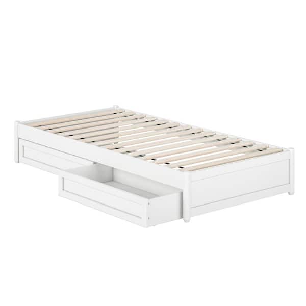 AFI Barcelona White Solid Wood Frame Twin XL Panel Platform Bed