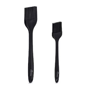 2-Piece Black Silicone Heat Resistant Pastry Basting Brushes