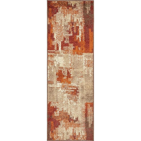 Unique Loom Autumn Cinnamon Multi 2' 0 x 6' 0 Runner Rug