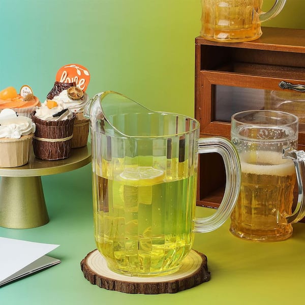 60 fl. oz. Large Plastic Water Pitcher for Parties Container Dispenser Beer Jar (12-Pack)
