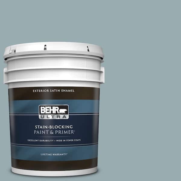 BEHR ULTRA 5 gal. #BXC-28 Bucolic Blue Satin Enamel Exterior Paint & Primer