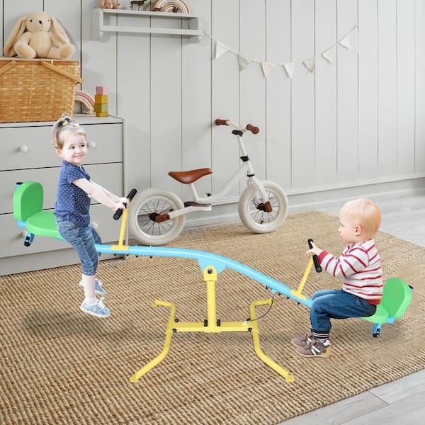 seeaリバーシブル 360° Steel Rotating Seesaw for Kids-Double Person Outdoor